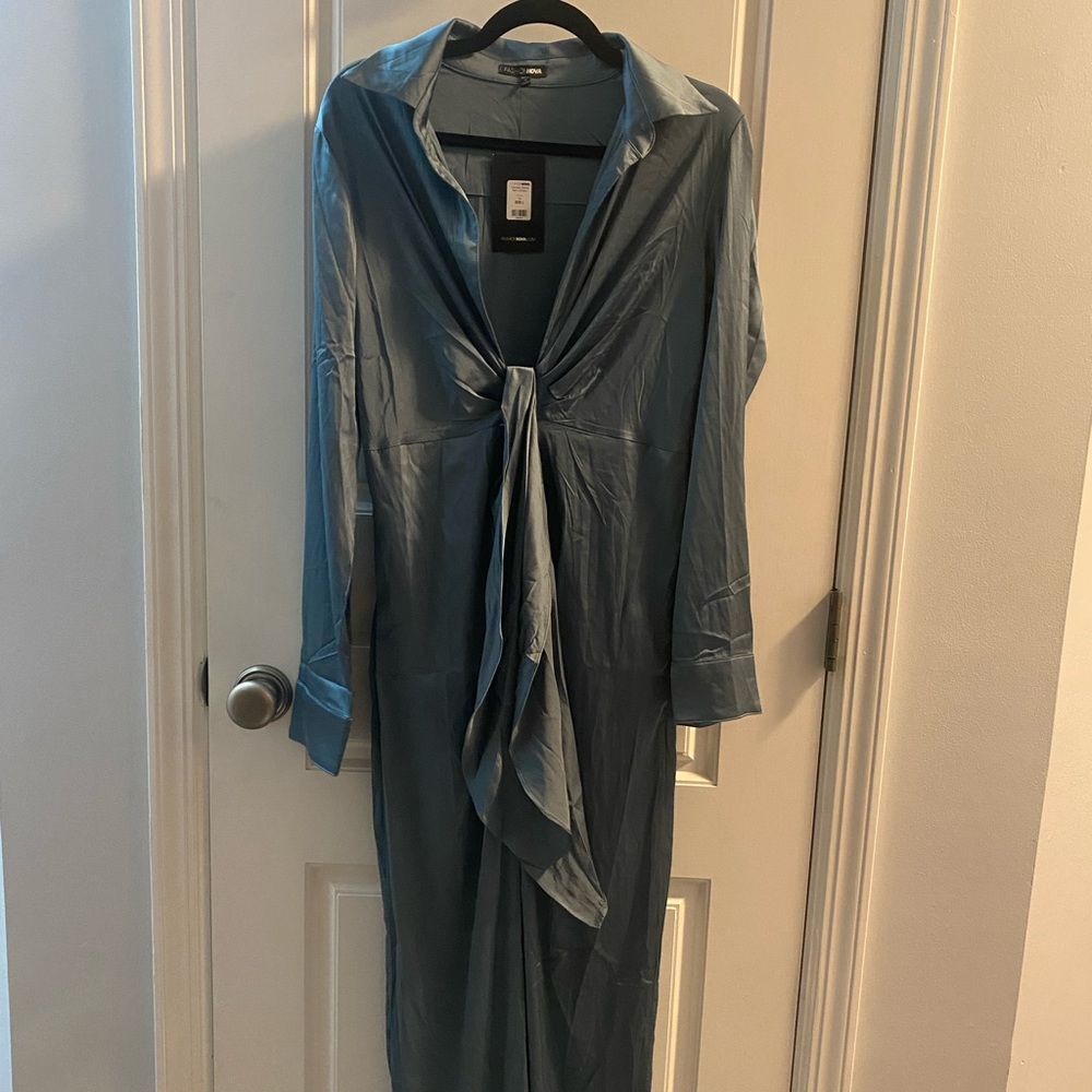 fabulously stretch satin jumpsuit from Fashion Nova